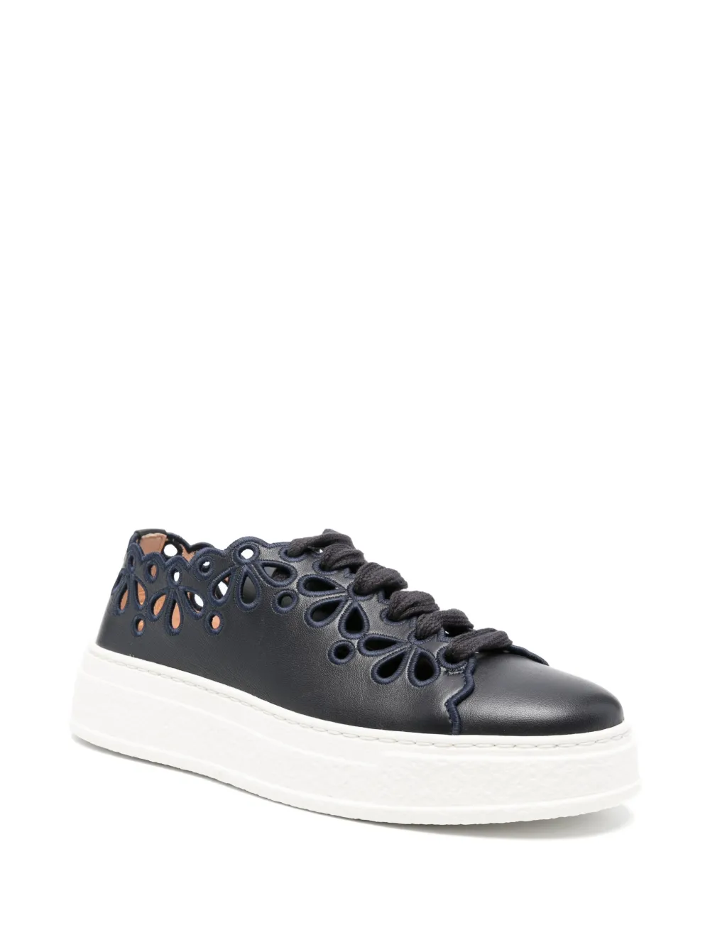 AGL laser-cut scalloped sneakers Blauw