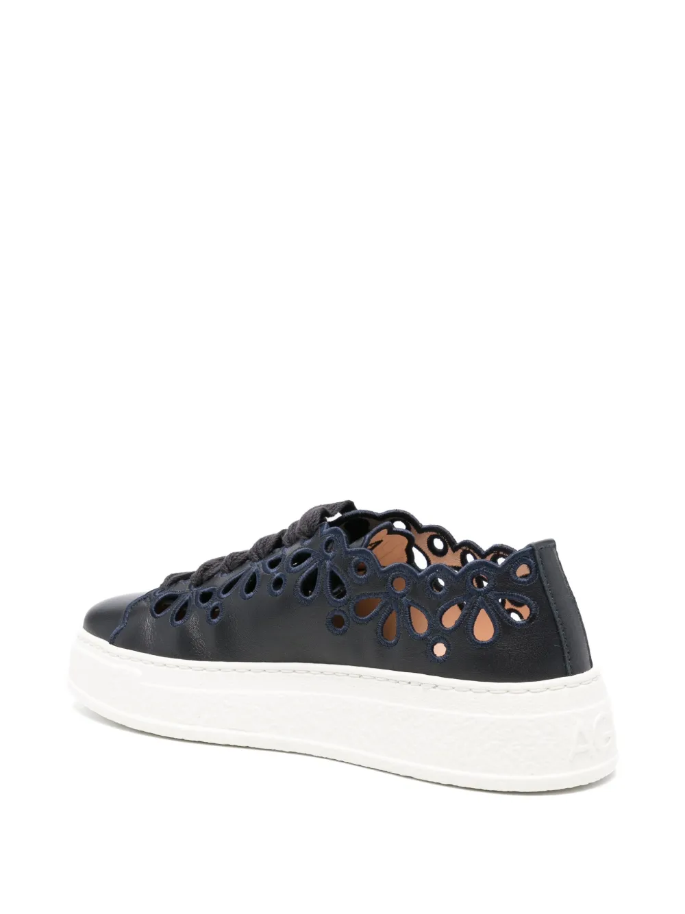 AGL laser-cut scalloped sneakers Blauw