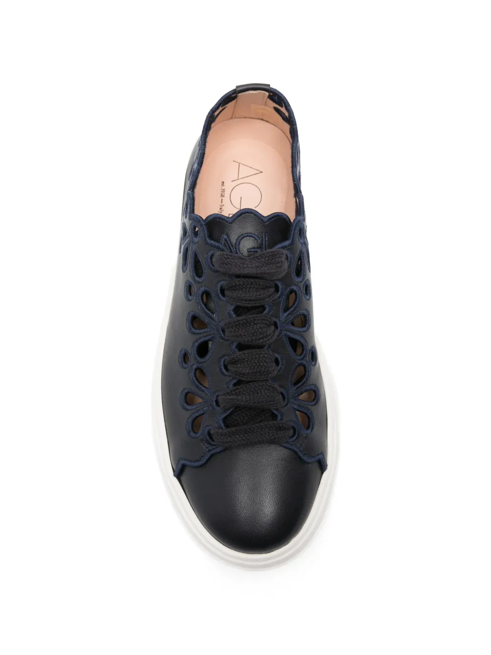 AGL laser-cut scalloped sneakers Blauw