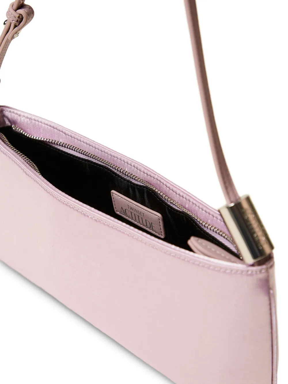 TWINSET Shantung schoudertas met metallic-effect Paars