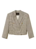 TWINSET houndstooth-pattern double-breasted blazer - Brown