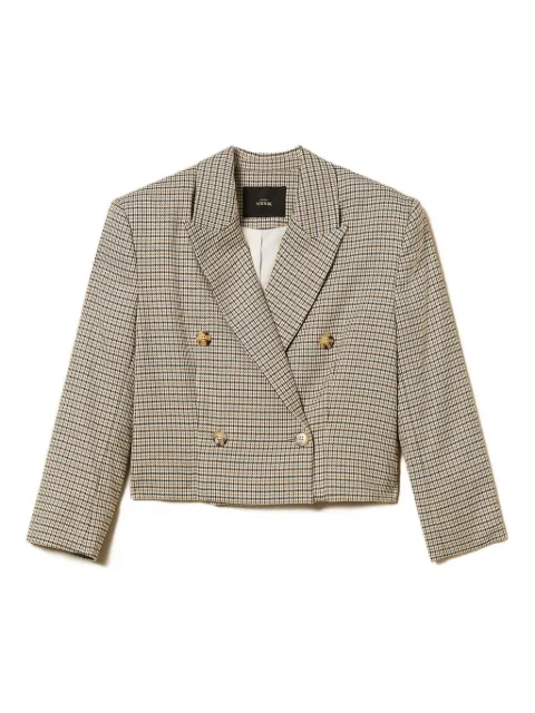 TWINSET houndstooth-pattern double-breasted blazer