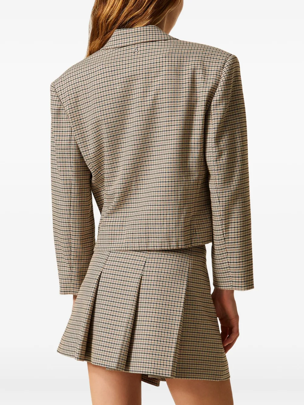 TWINSET Blazer met pied-de-poule print Bruin