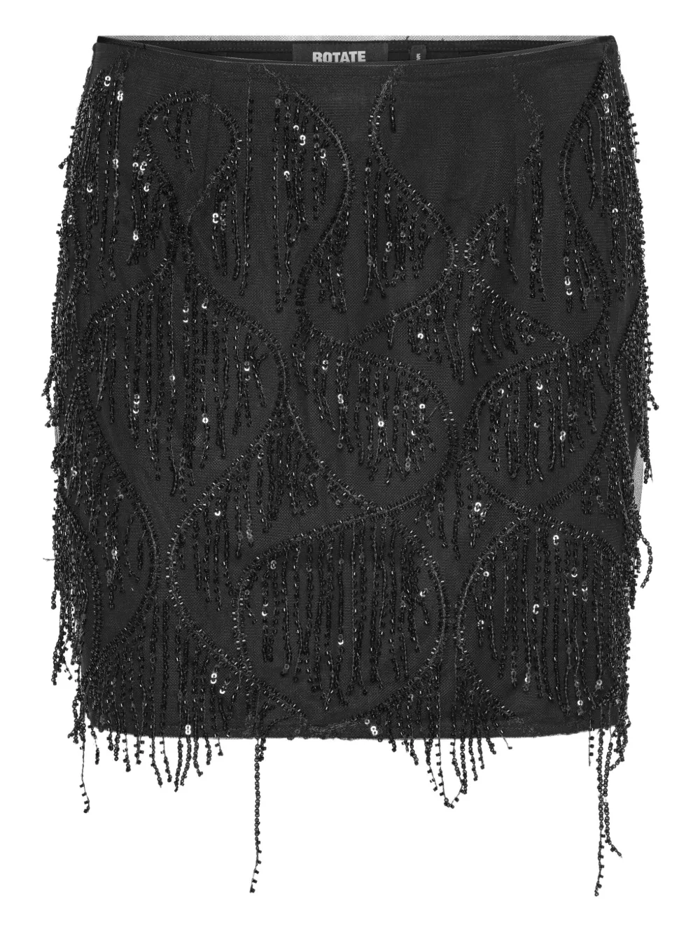 ROTATE BIRGER CHRISTENSEN sequin-embellished fringe skirt | Black | Image 1
