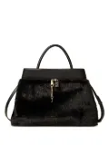 TWINSET fur-trimmed leather tote bag - Black