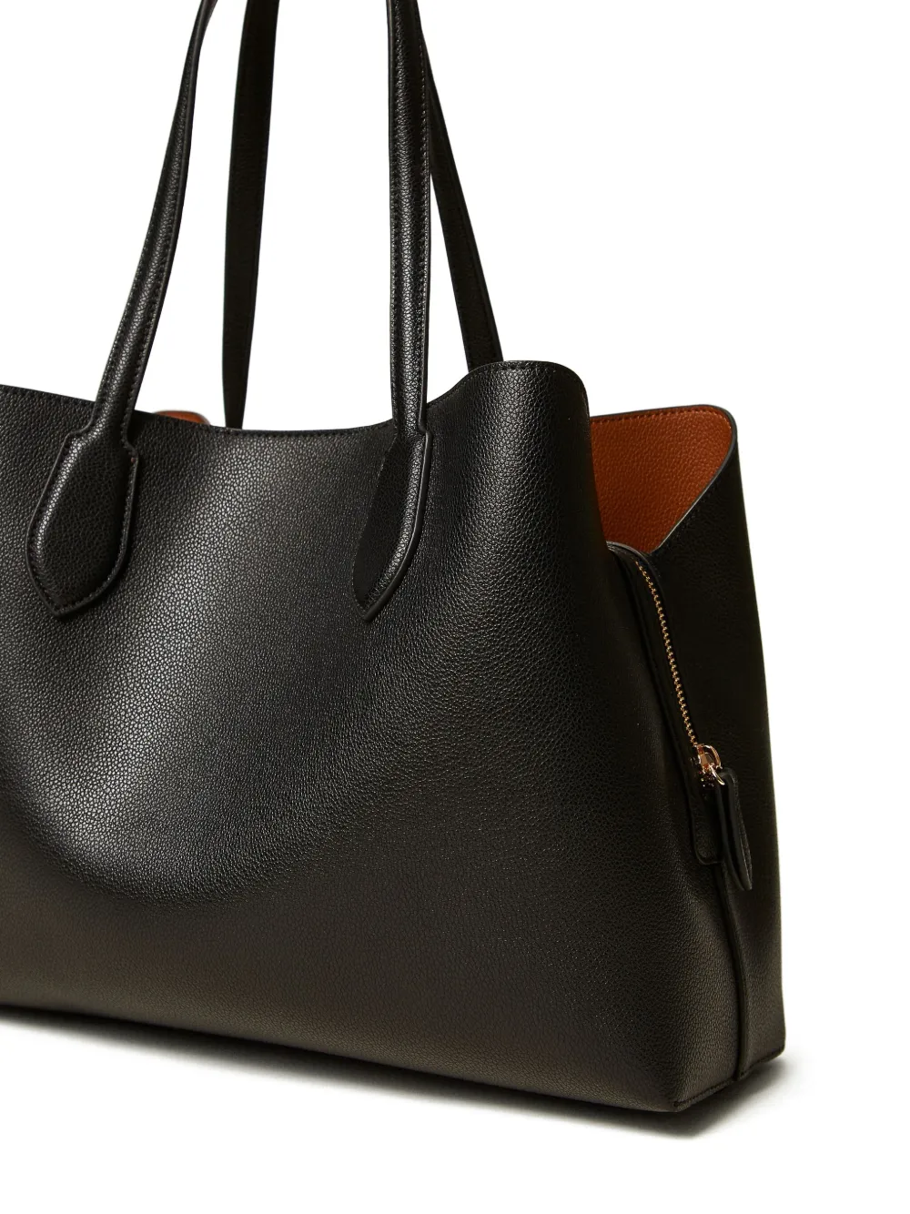 TWINSET Shopper met dubbel handvat en ritssluiting Zwart