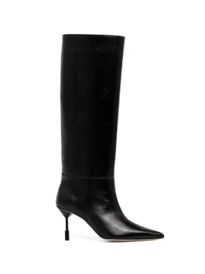 MM6 Maison Margiela レザーロングブーツ | ブラック | FARFETCH JP
