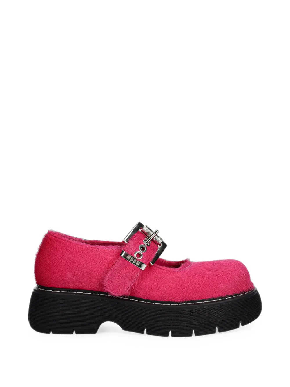 Msgm Buckle-fastening Platform Shoes In Pink