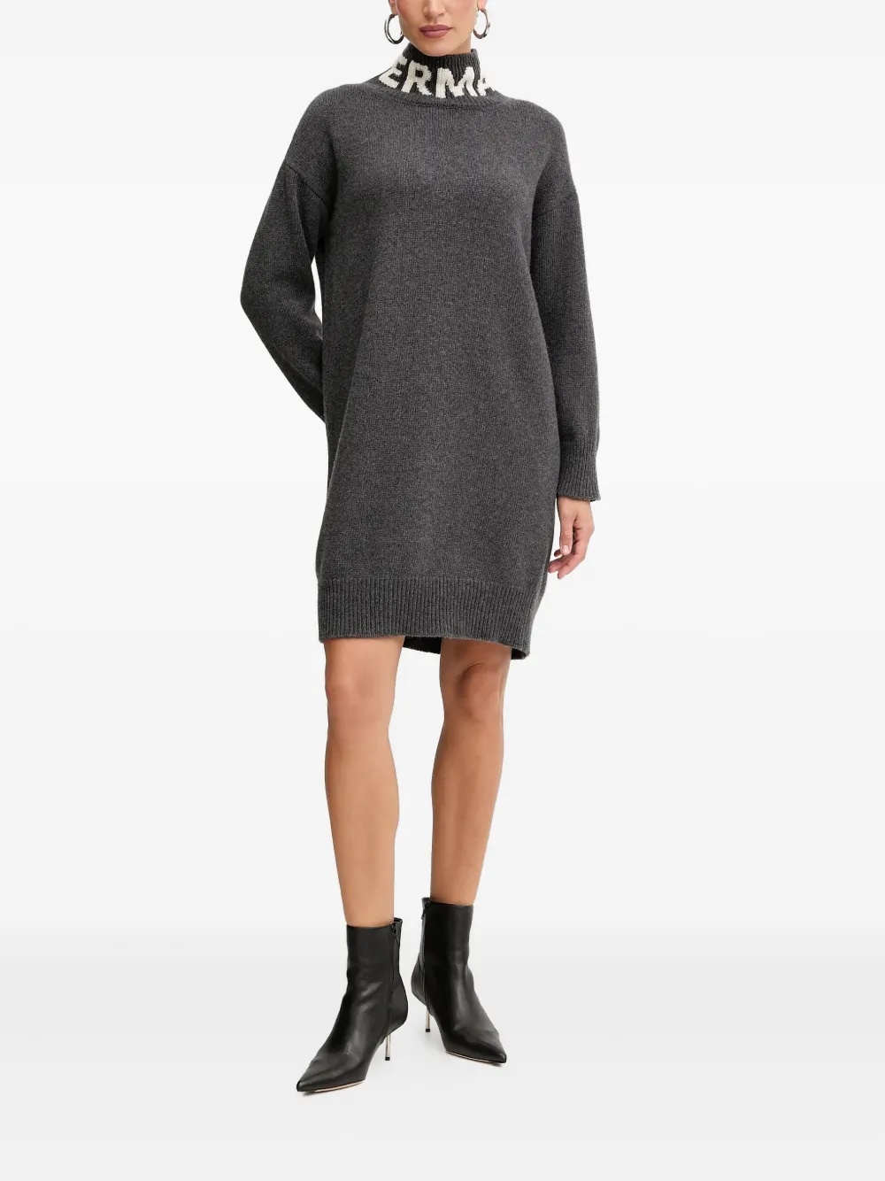 Ermanno Scervino turtleneck knitted mini dress - Grijs