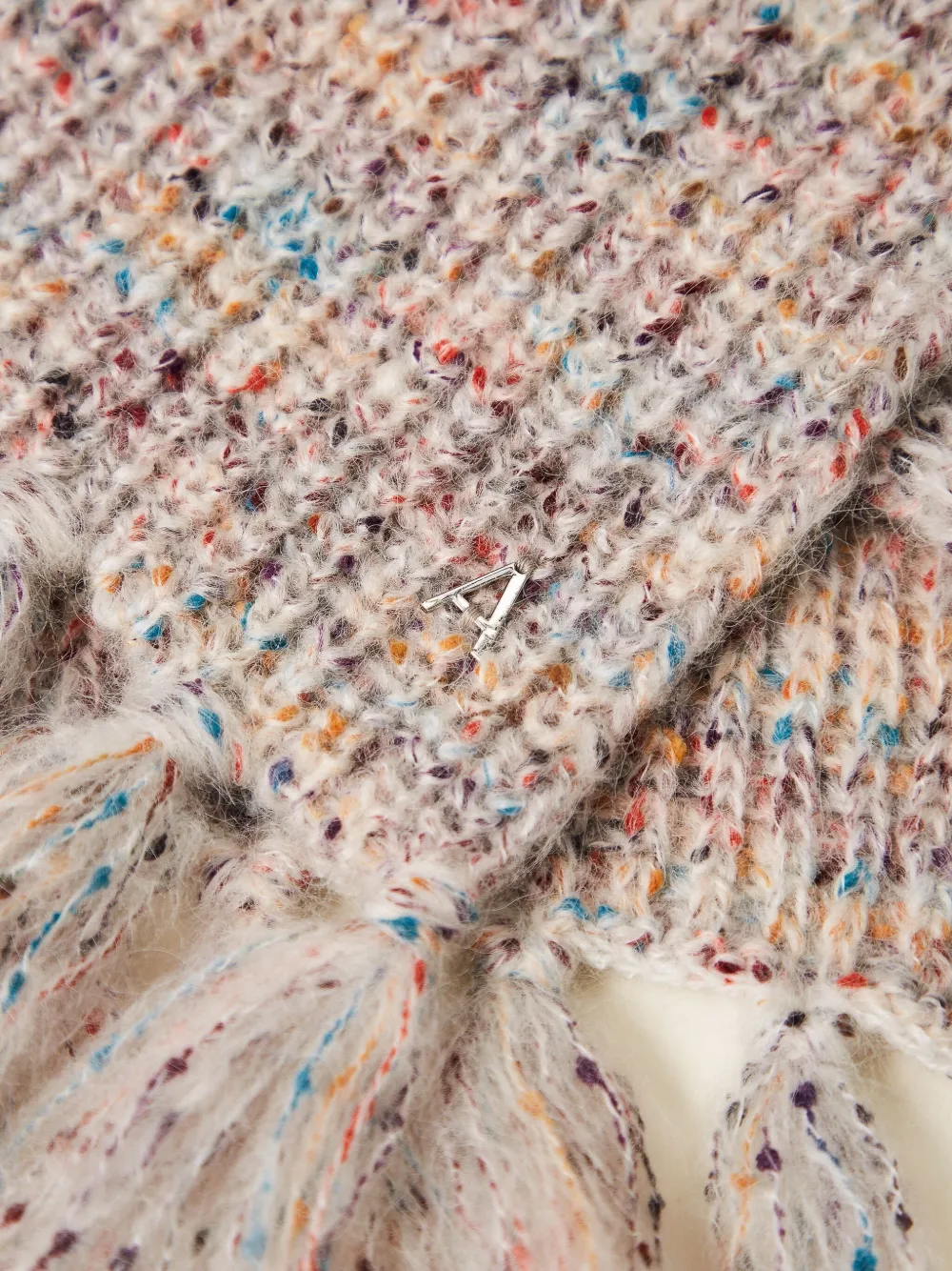 TWINSET Gebreide sjaal met kwastjes Beige