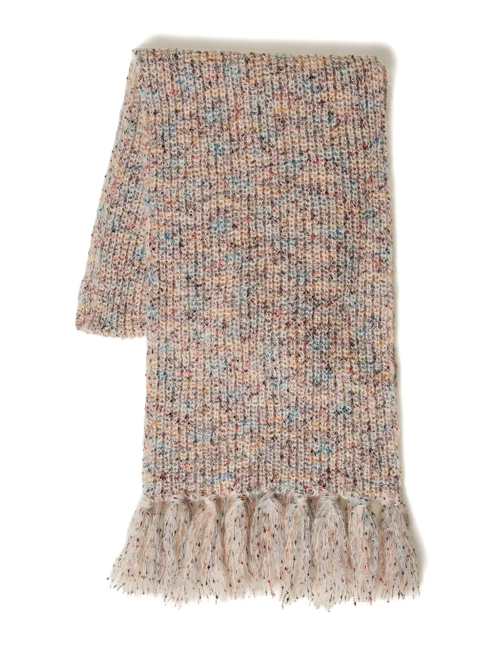 TWINSET Gebreide sjaal met kwastjes Beige