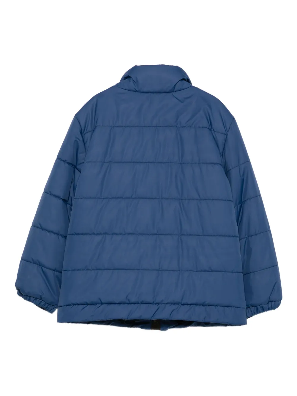 Fendi Kids Gewatteerd jack met logoplakkaat Blauw