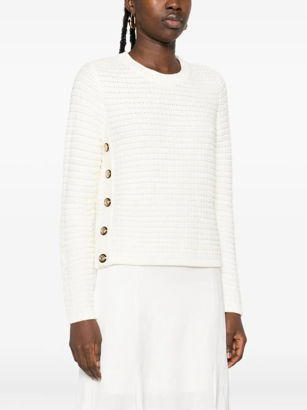 Ba&sh Gael Button-embellished Sweater In Neutral