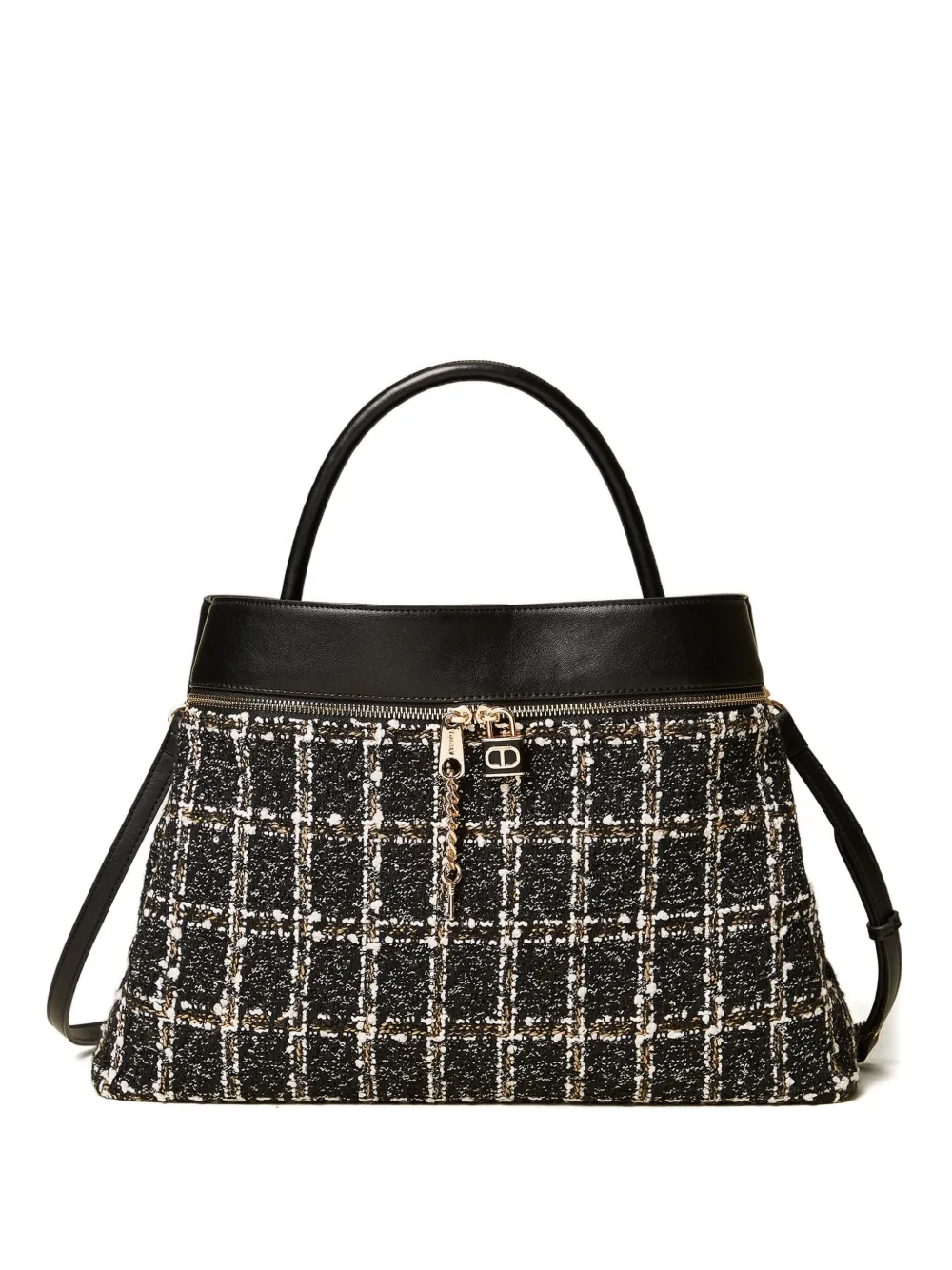 TWINSET checked tweed tote bag | Black | Image 1