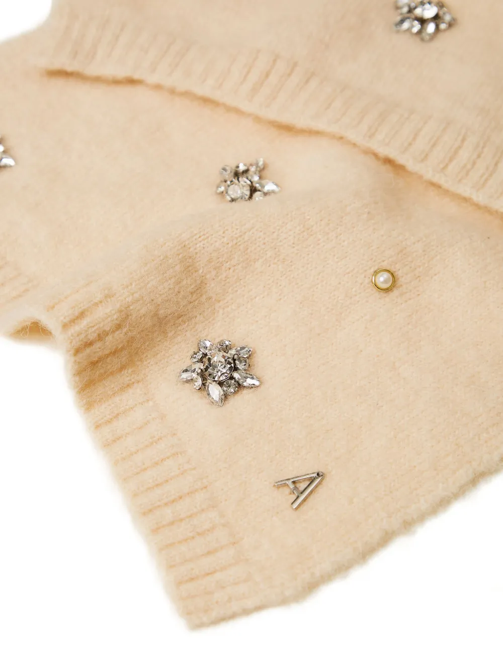 TWINSET Sjaal verfraaid met bloemen Beige