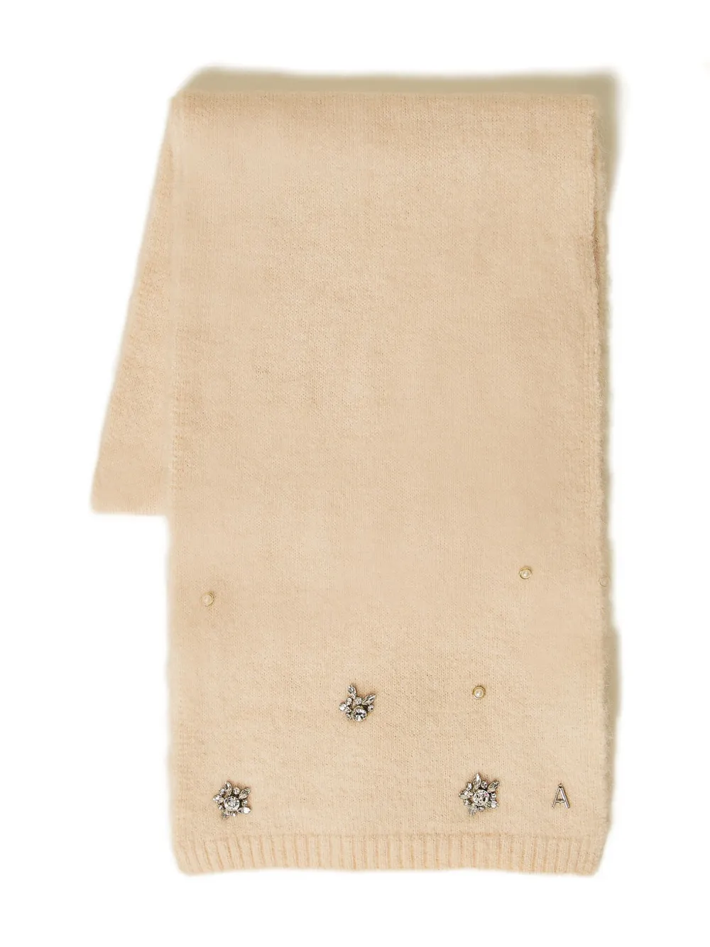 TWINSET Sjaal verfraaid met bloemen Beige