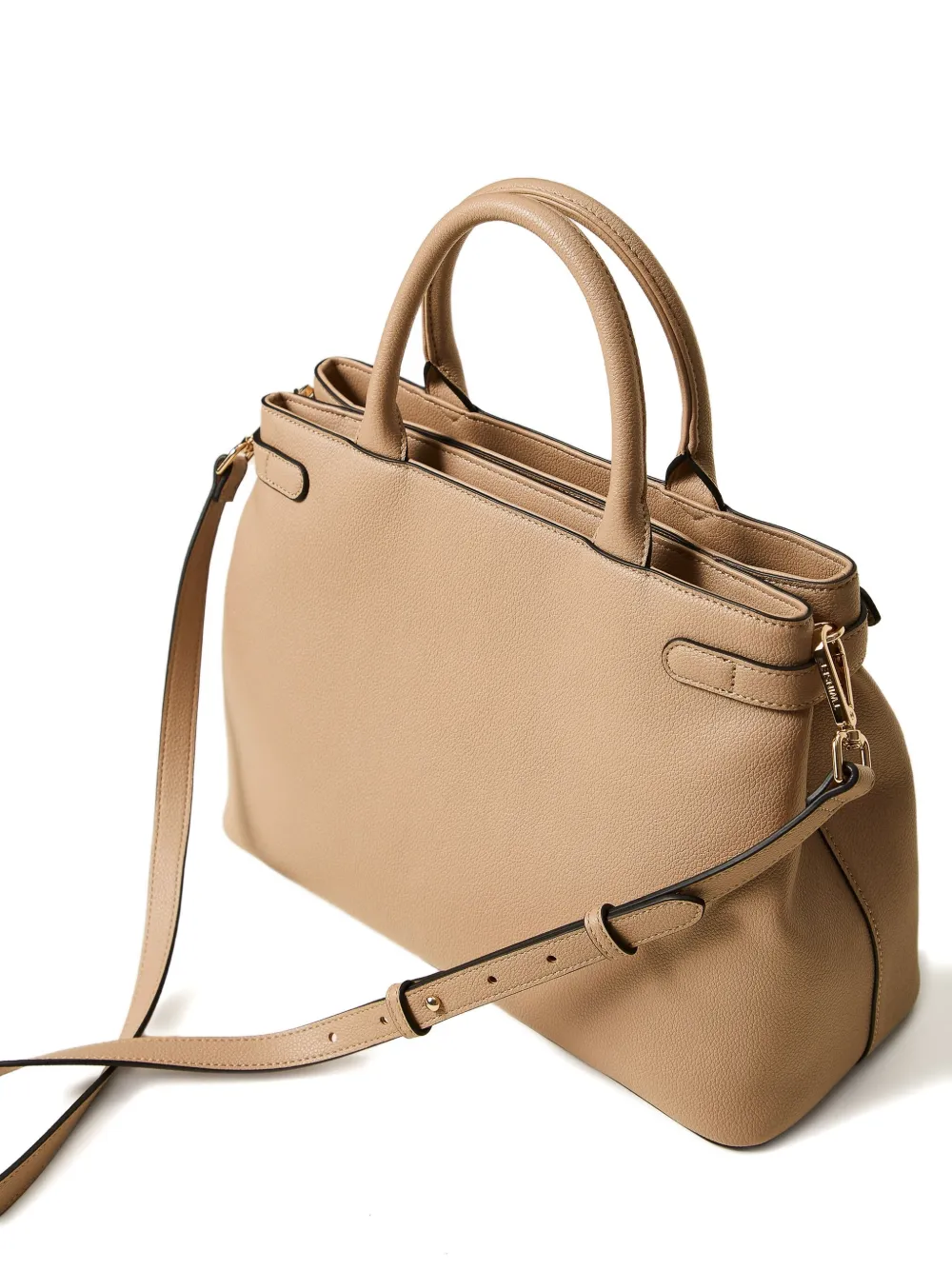 TWINSET Shopper met gespsluiting en handvat Beige