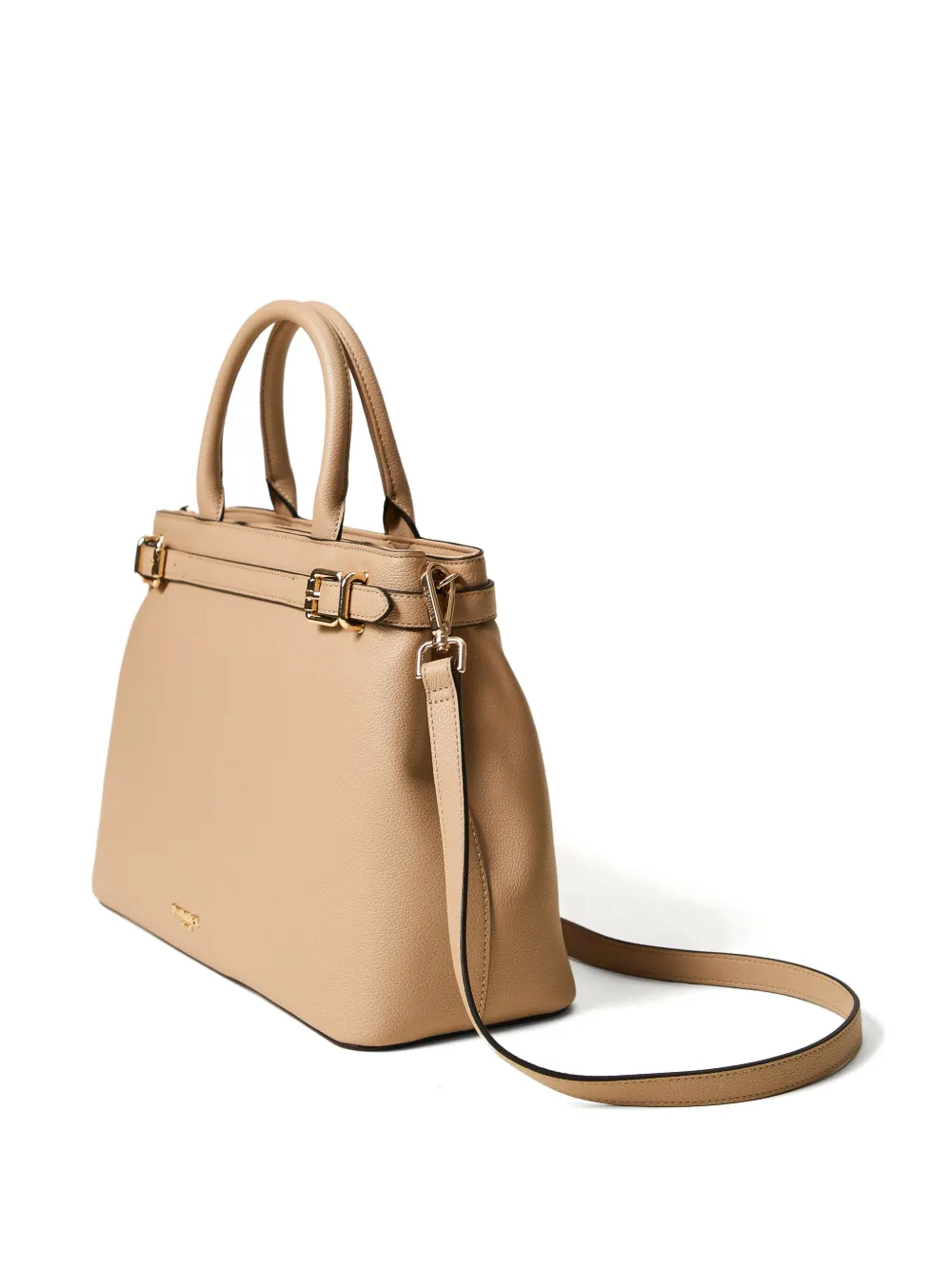 TWINSET Shopper met gespsluiting en handvat Beige