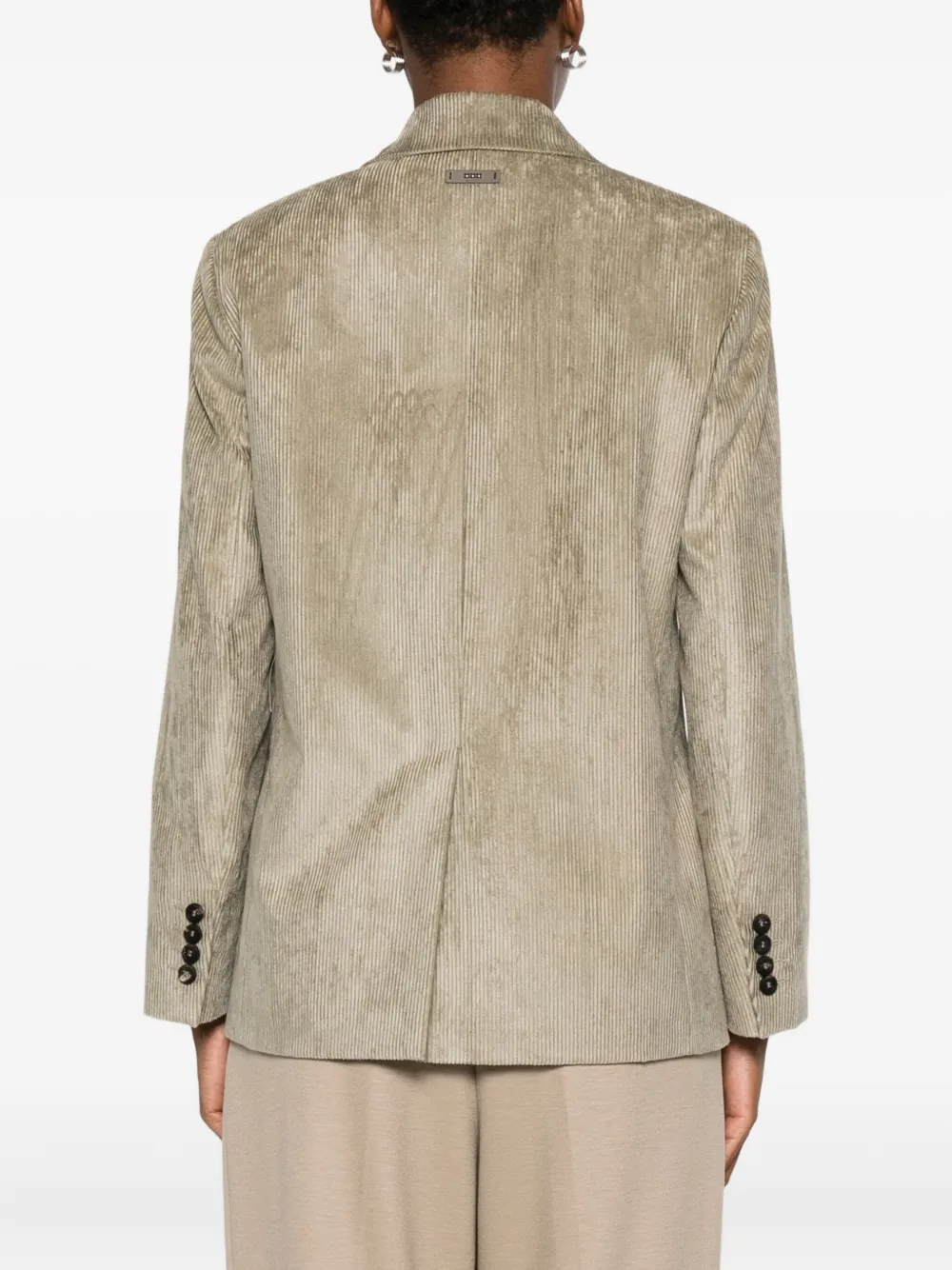 Peserico Corduroy Double-breasted Blazer In Neutral