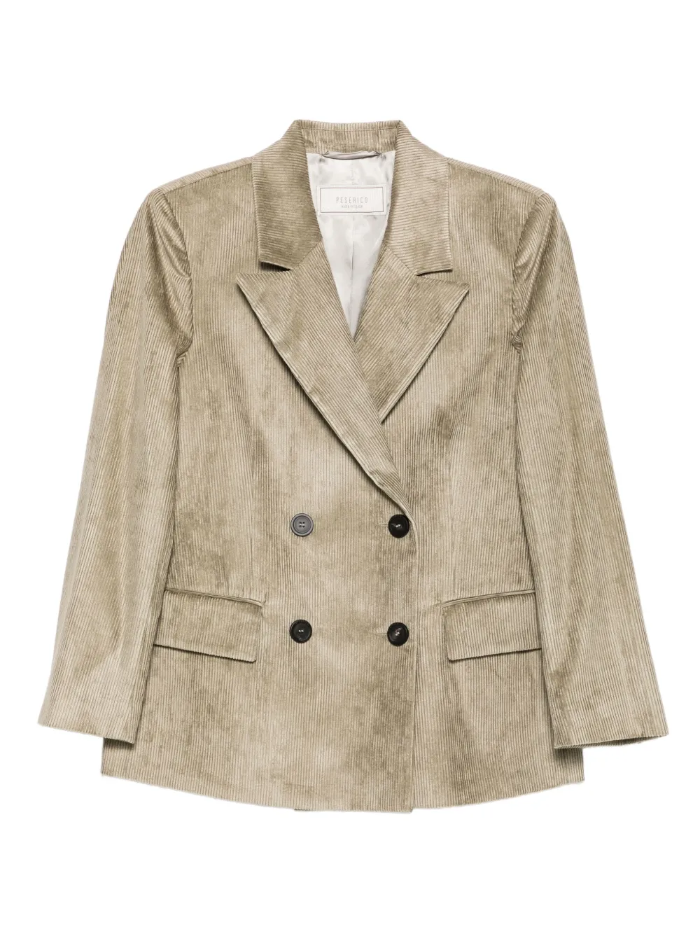 Peserico Corduroy Double-breasted Blazer In Neutral
