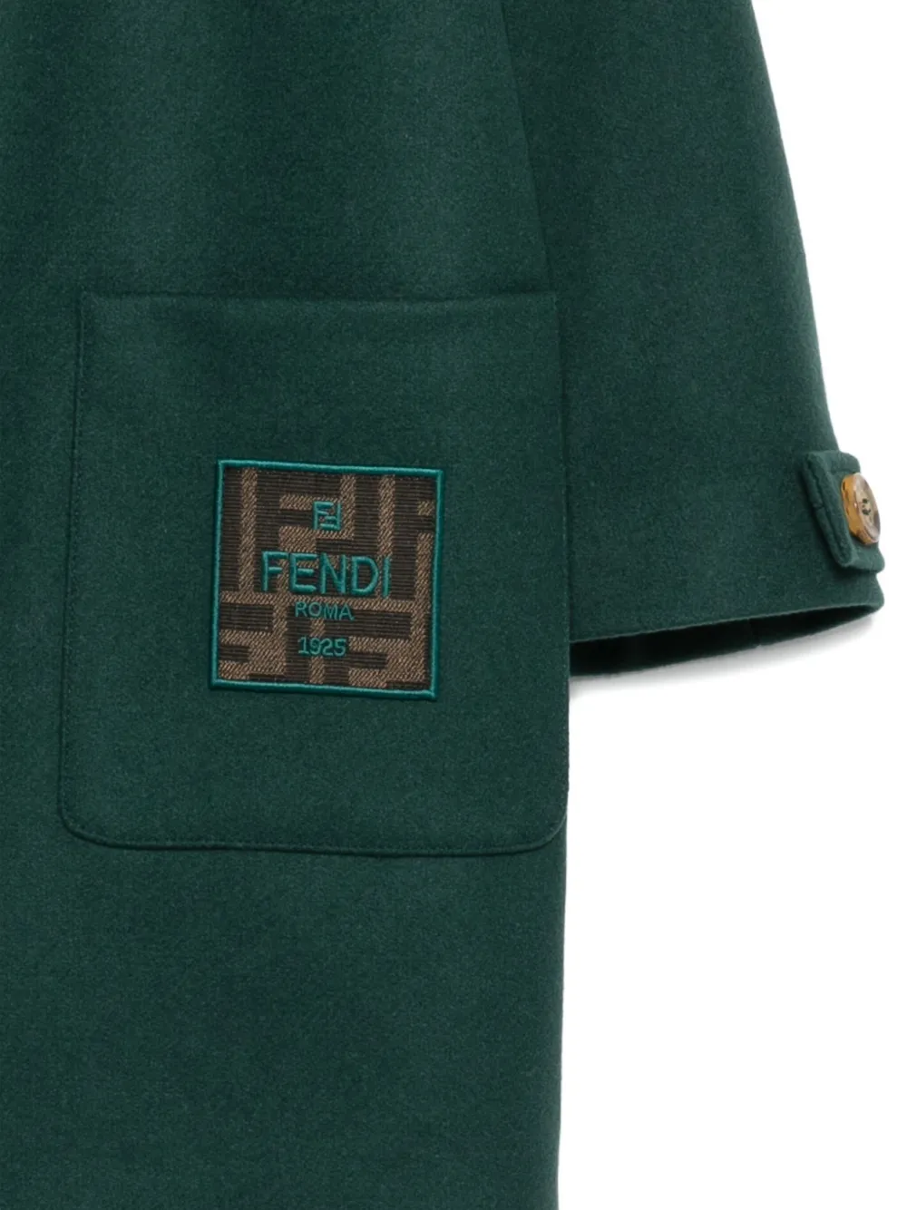 Fendi Kids Jas met capuchon en opgestikte zak Groen