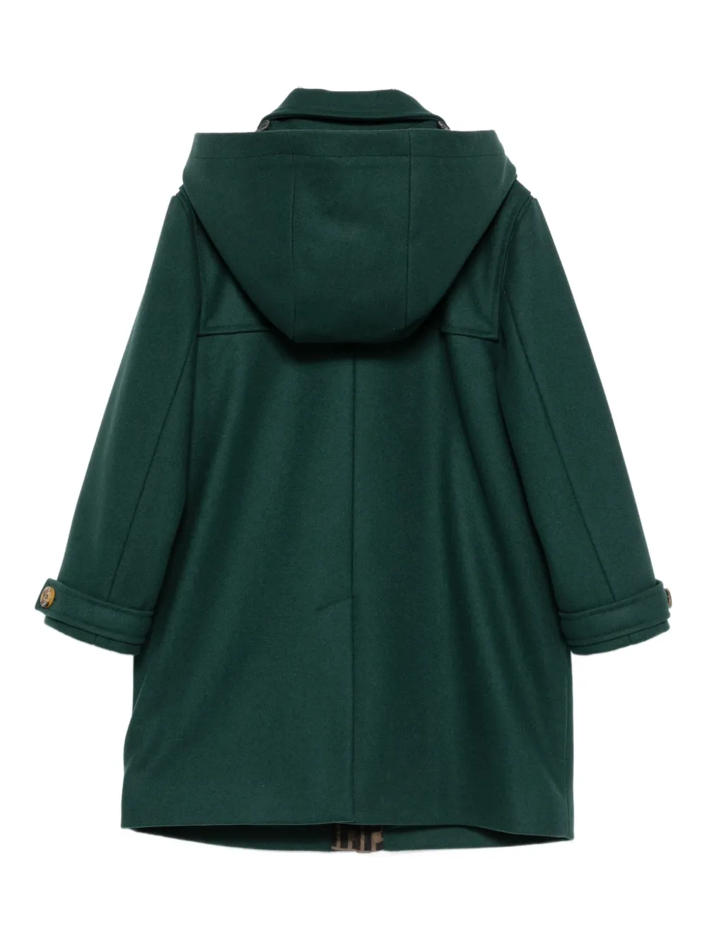 Fendi Kids Jas met capuchon en opgestikte zak Groen