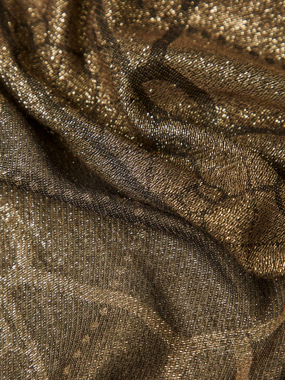 Twinset Metallic-effect Scarf In Brown
