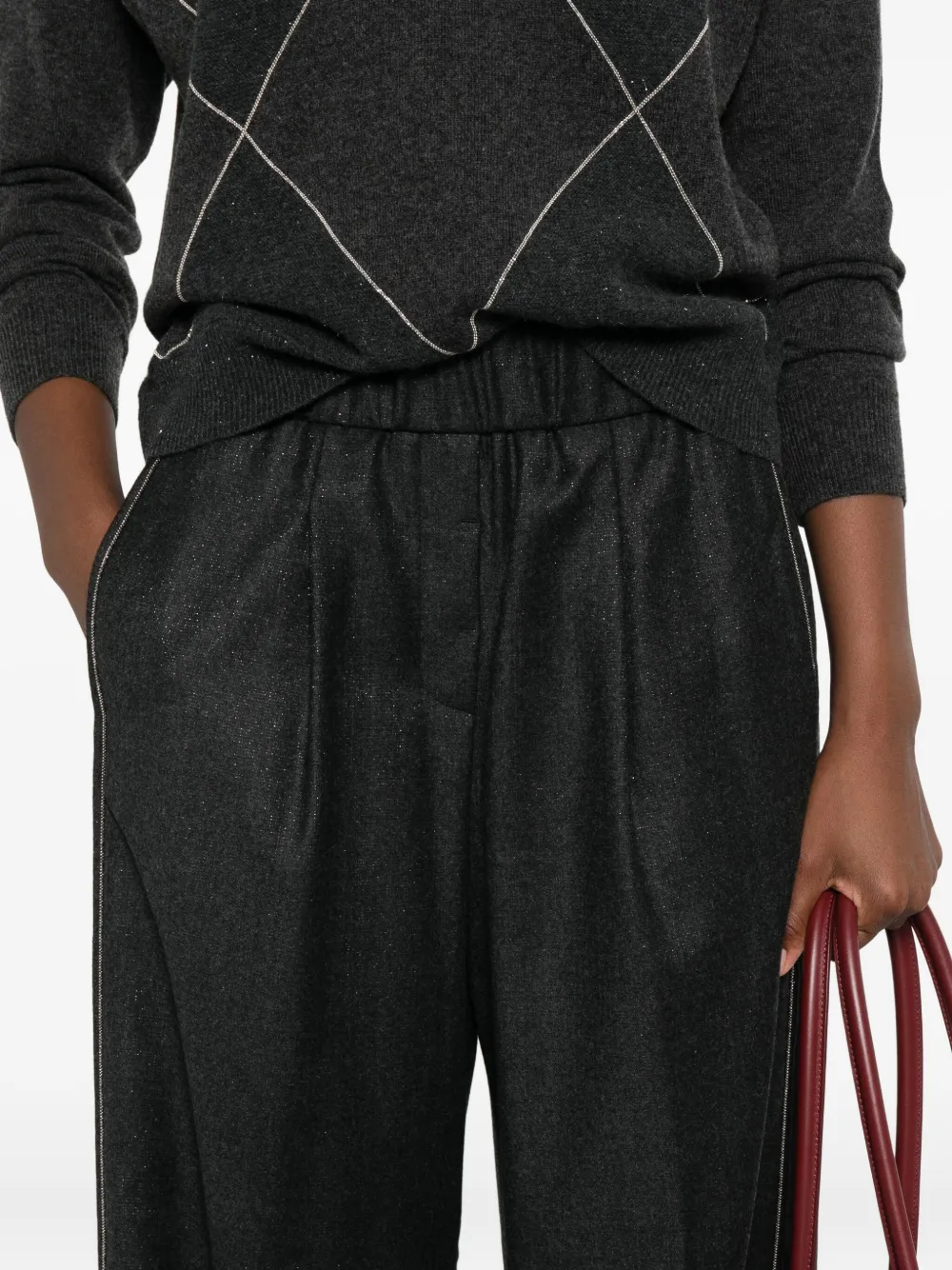 Peserico Broek met zijstreep Grijs