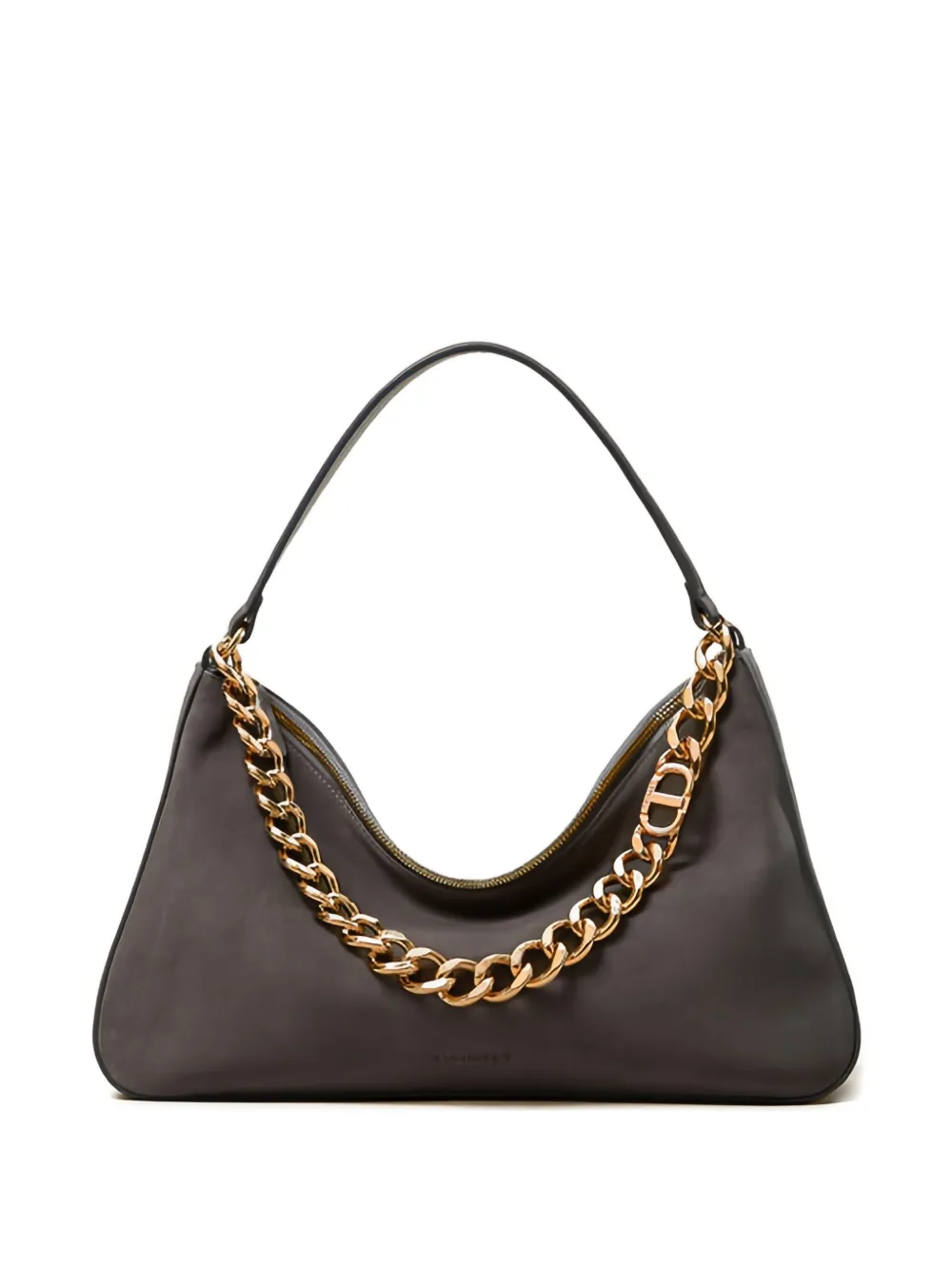TWINSET chain-embellished suede shoulder bag | Grey | Image 1