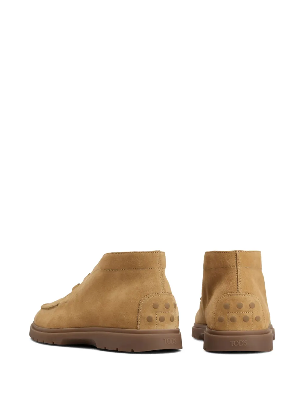 Tod's Suede Elastic-lace Desert Boots In Neutral