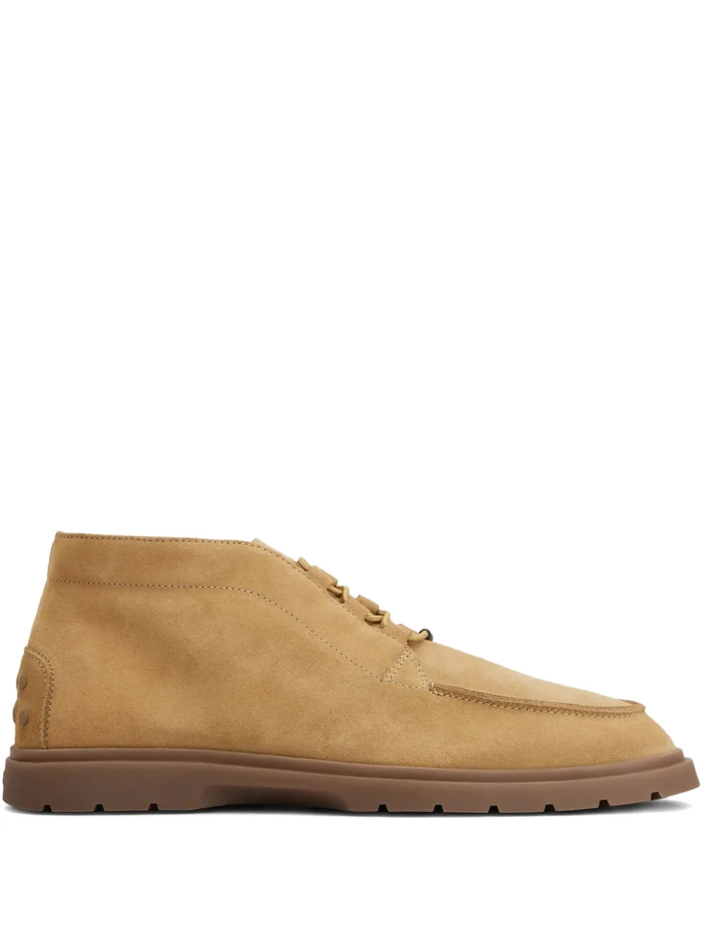 Tod's Suede Elastic-lace Desert Boots In Neutral