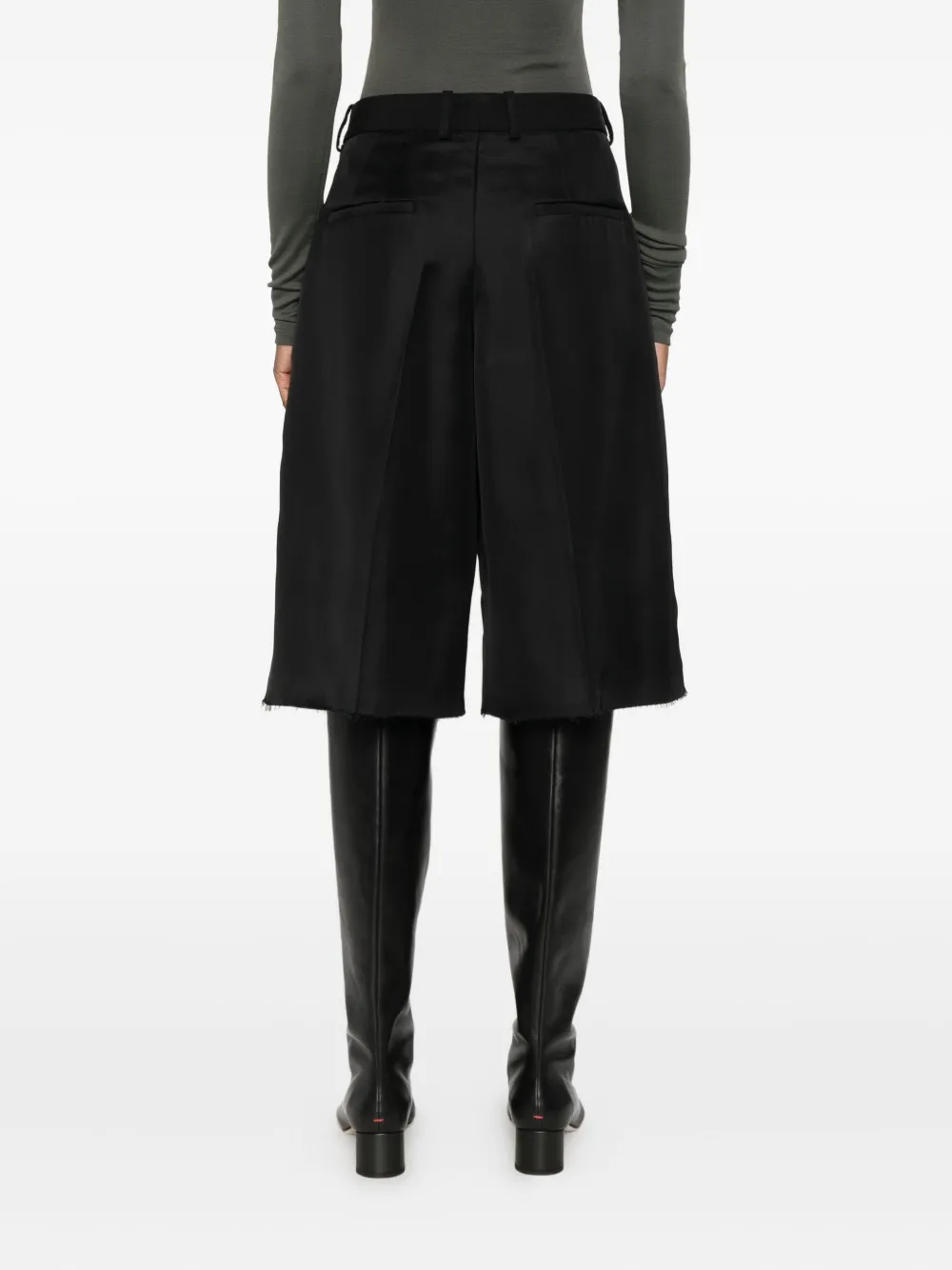 Jil Sander Shorts met franje afwerking Zwart