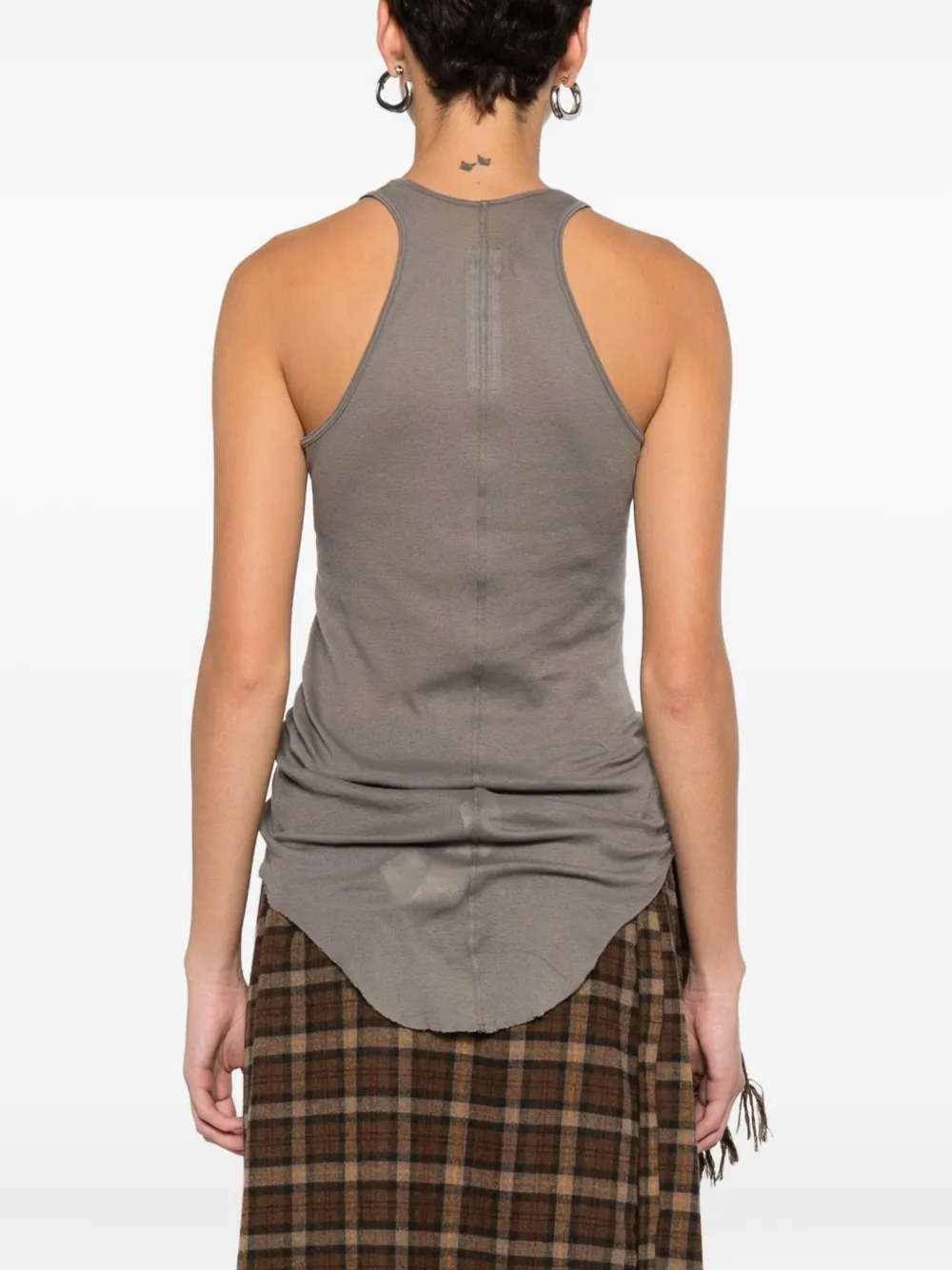 Rick Owens Asymmetric Tank Top In Brown