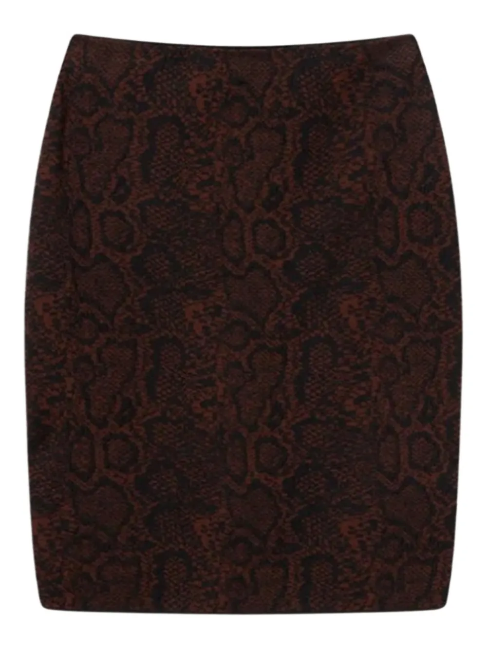 Stella Mccartney Snakeskin-print Pencil Midi Skirt In Brown