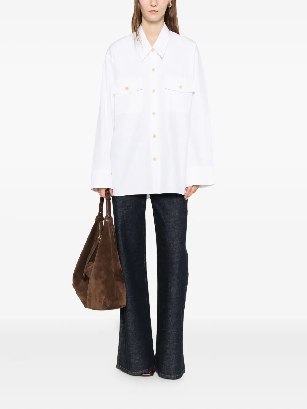 KHAITE Blouse met zak - Wit