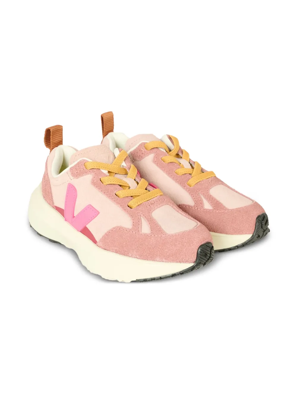 VEJA Kids leather V logo sneakers Pink