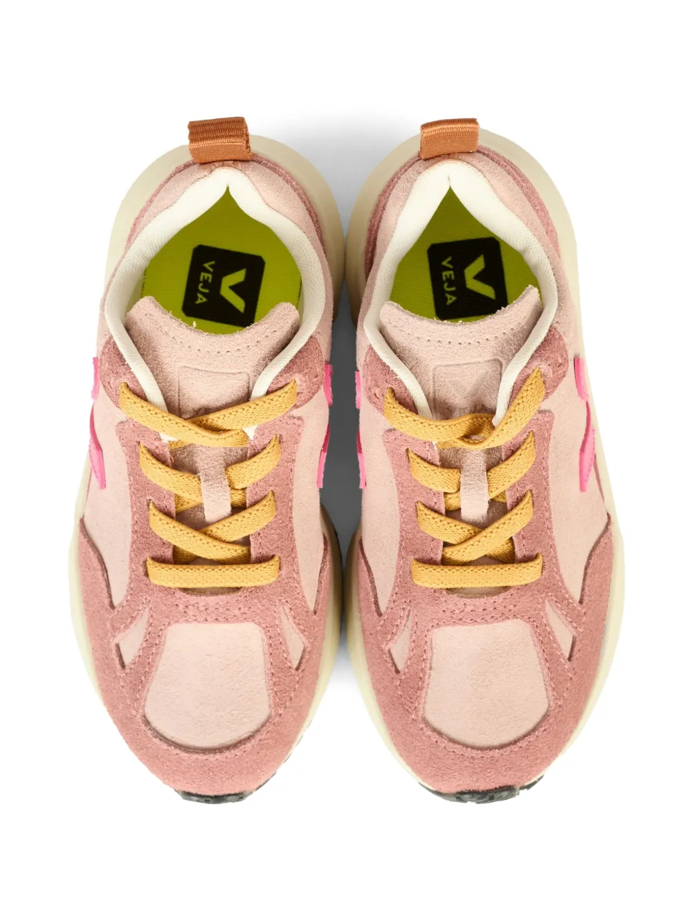VEJA Kids leather V logo sneakers Pink