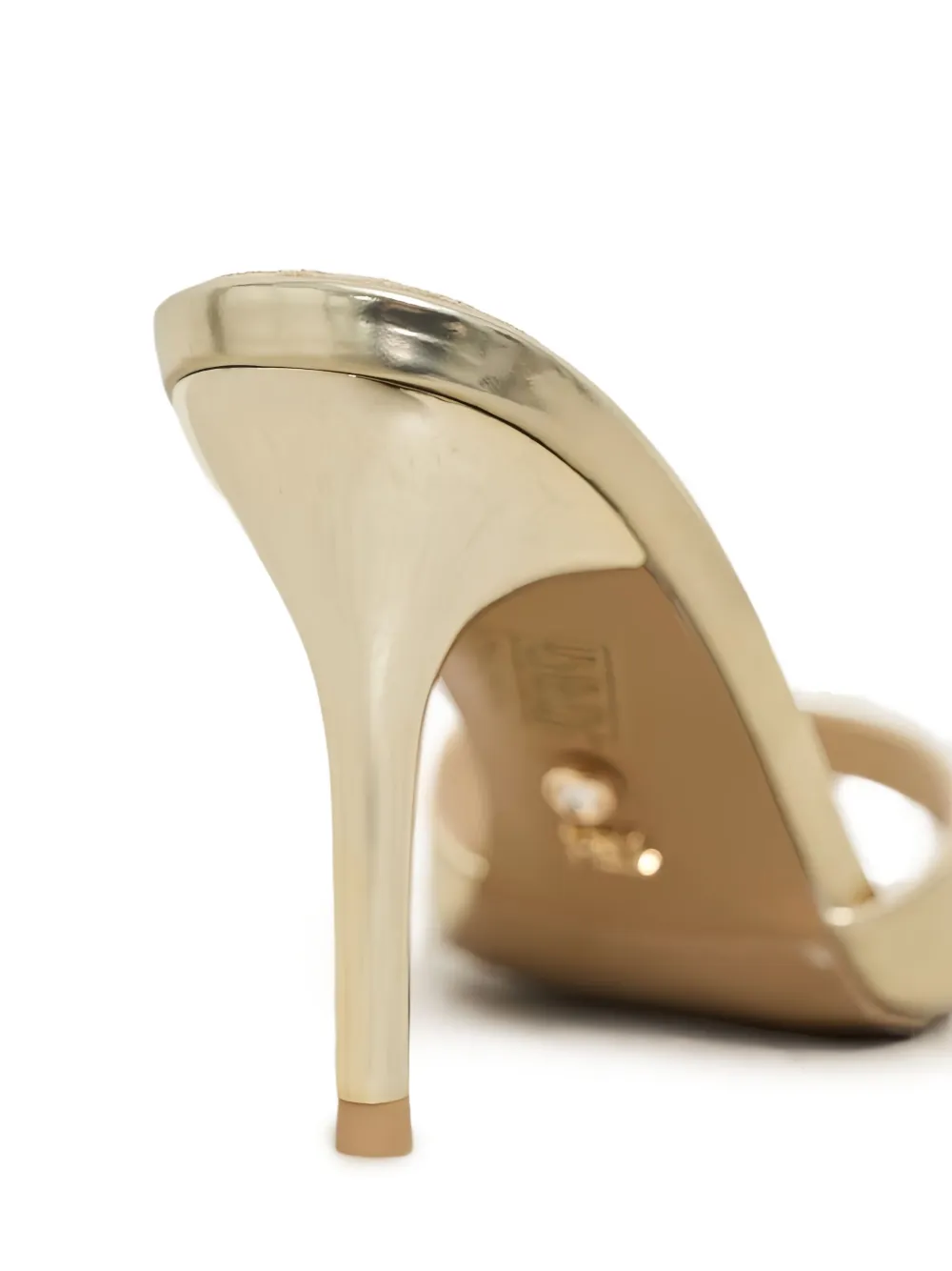 Twenty Four Haitch Open-toe Stiletto Heeled Sandals In Gold