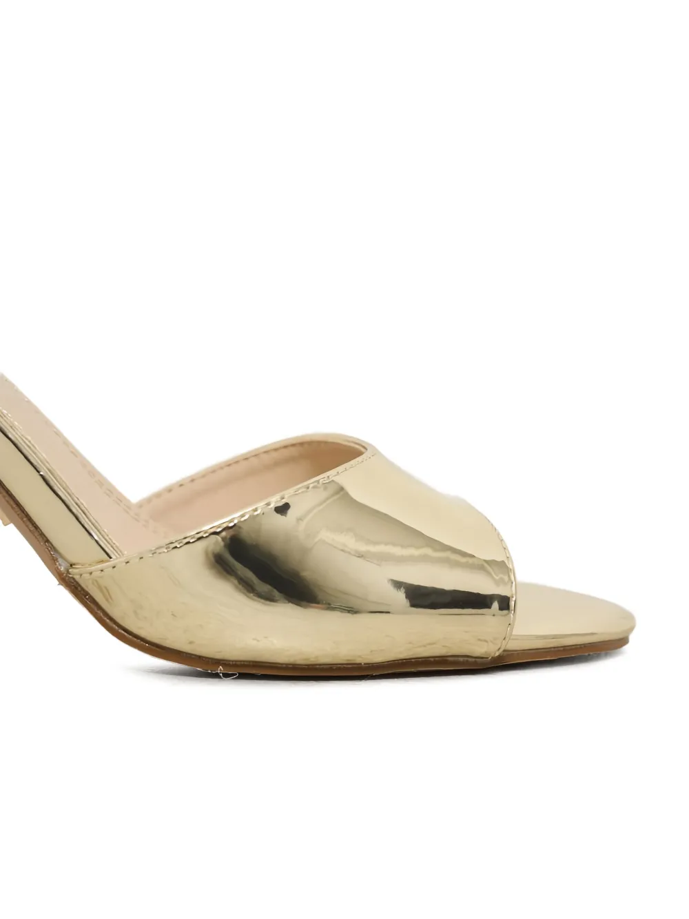 Twenty Four Haitch Open-toe Stiletto Heeled Sandals In Gold