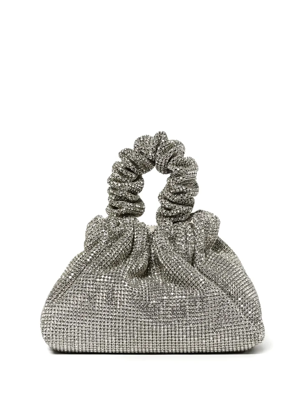 TWENTY FOURHAITCH crystal-embellished ruched-handle shoulder bag | Silver | Image 1