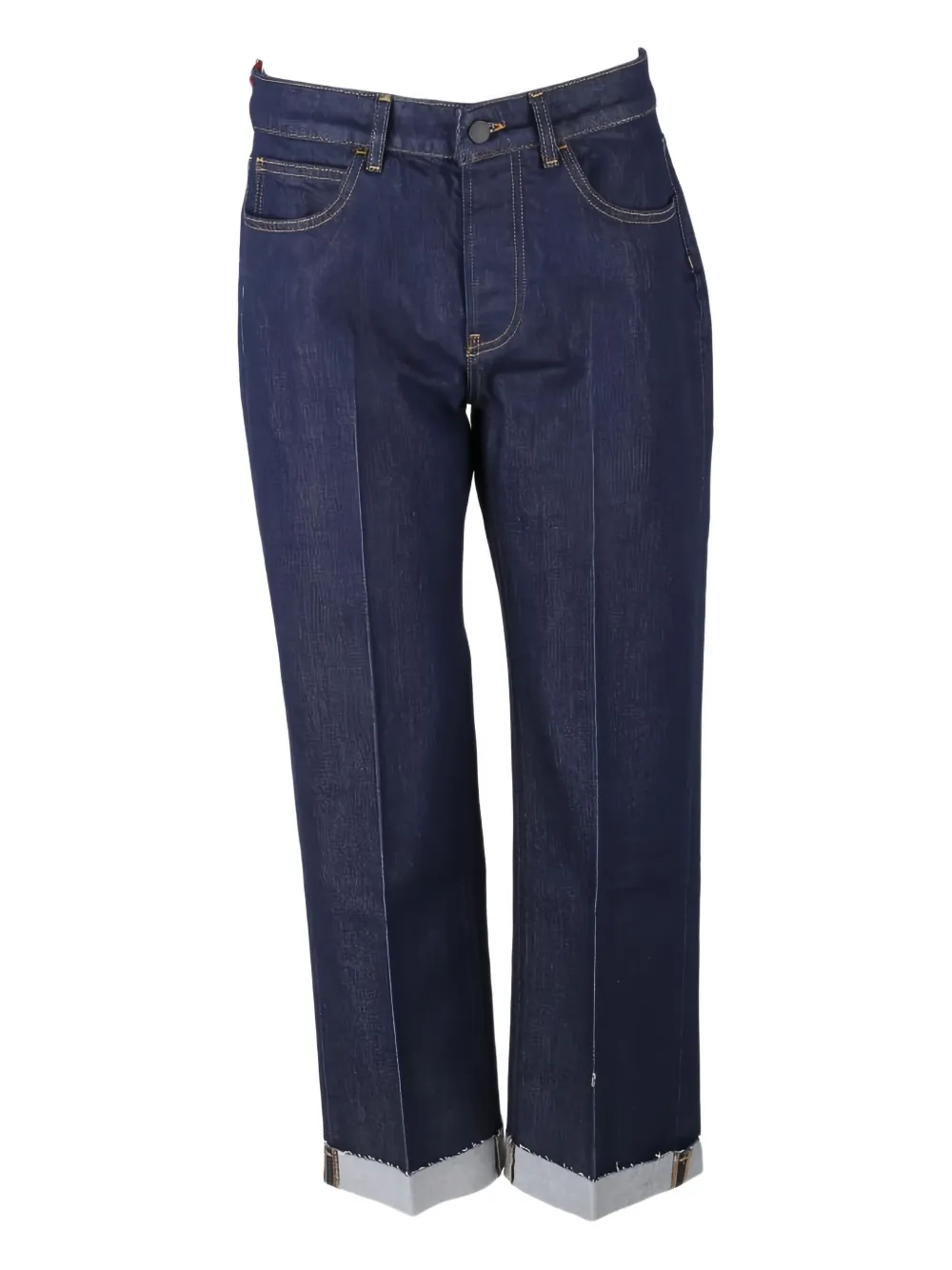 Liviana Conti folded-cuffs denim jeans | Blue | Image 1