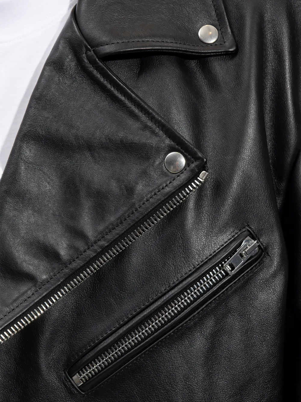VETEMENTS zip-fastening leather jacket Zwart