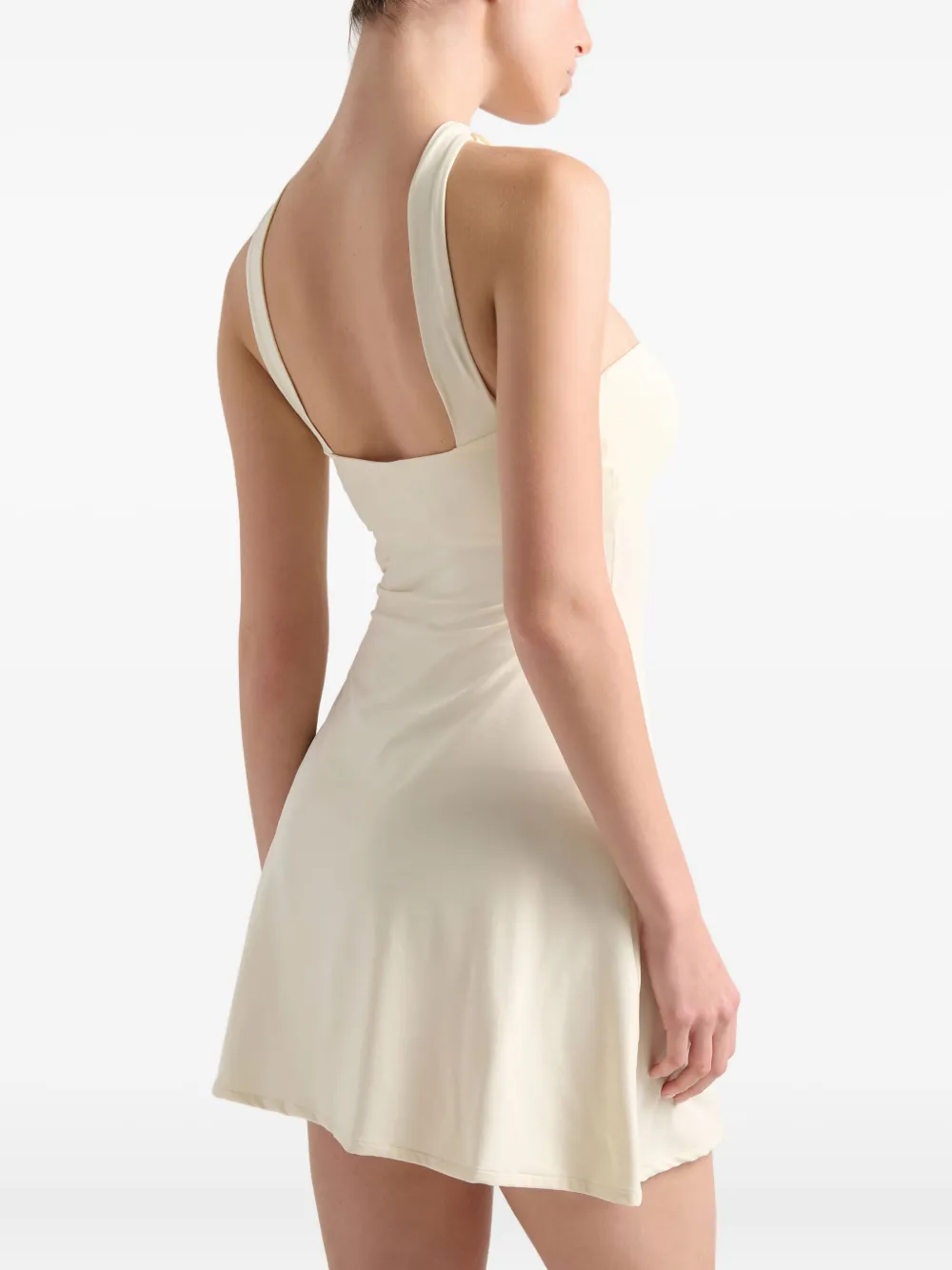  La Reveche Arya Rose-embellished Halter-neck Mini Dress - Neutrals 