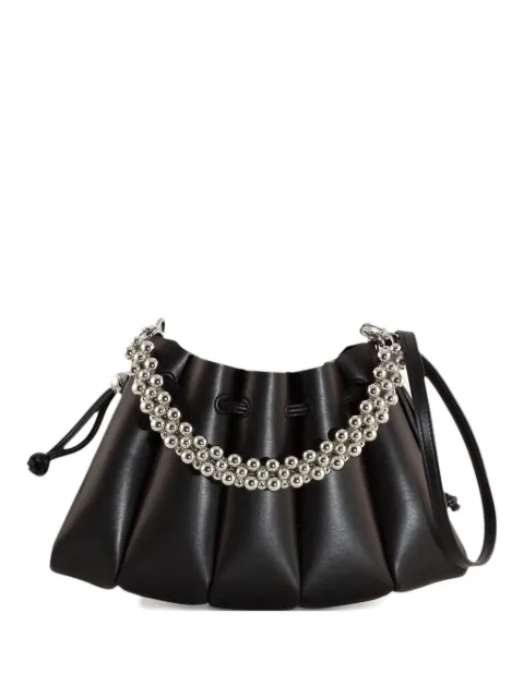 Themoirè beaded-handle pleated shoulder bag