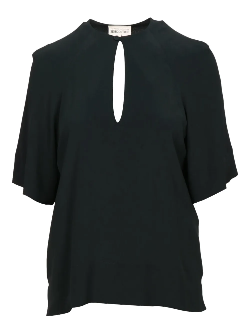 Semicouture Keyhole-neckline Top In Black
