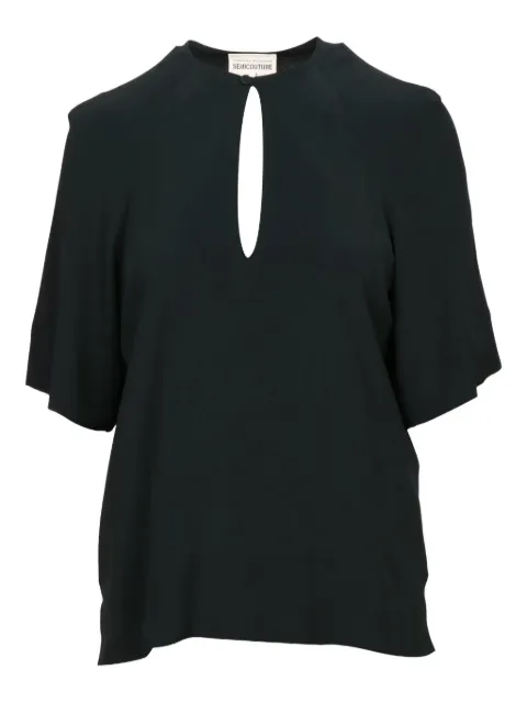 Semicouture keyhole-neckline top
