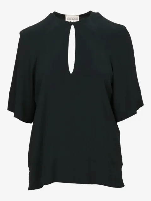 Semicouture keyhole-neckline top