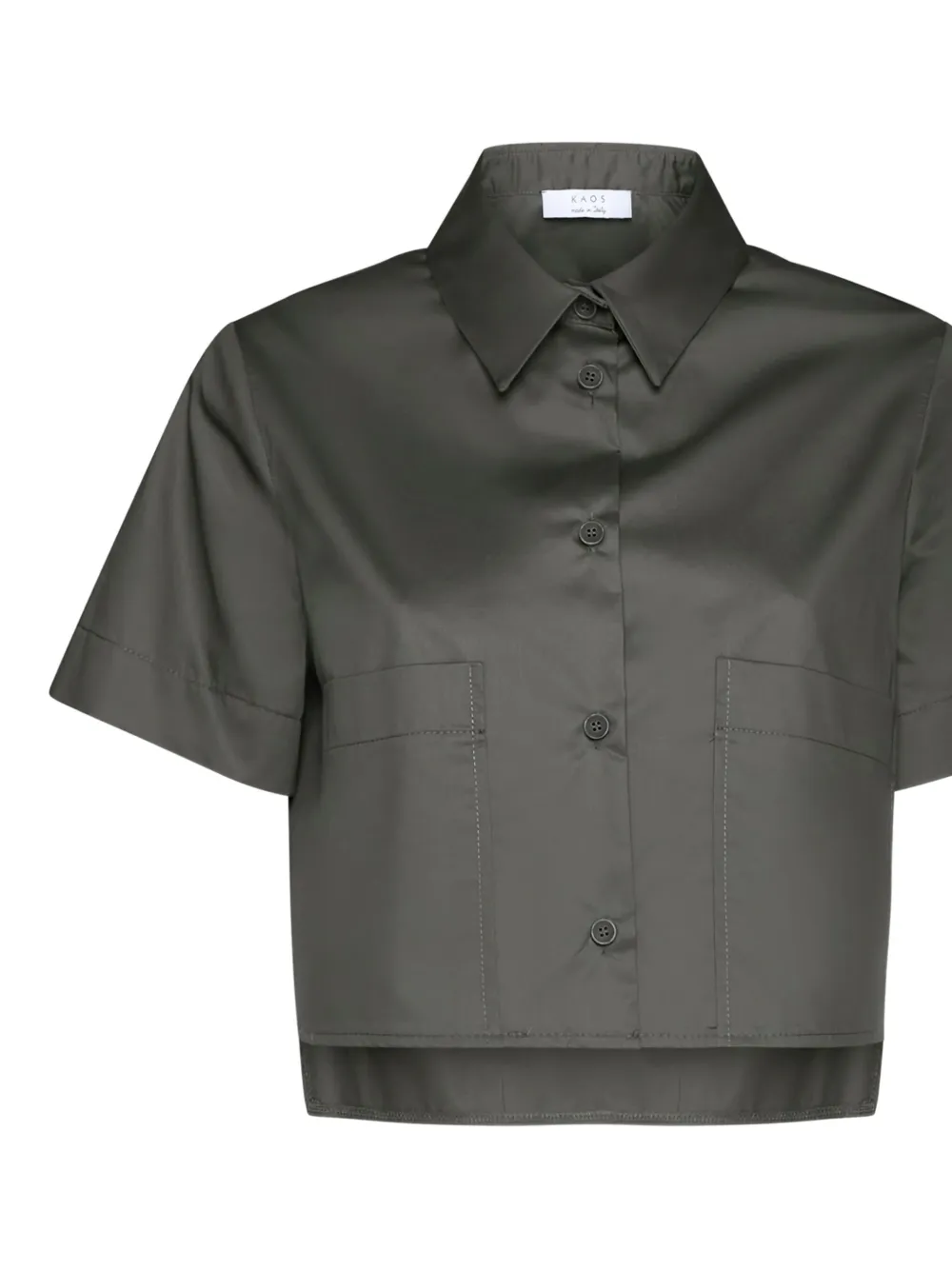 kaos patch-pocket short-sleeve shirt | Green | Image 1