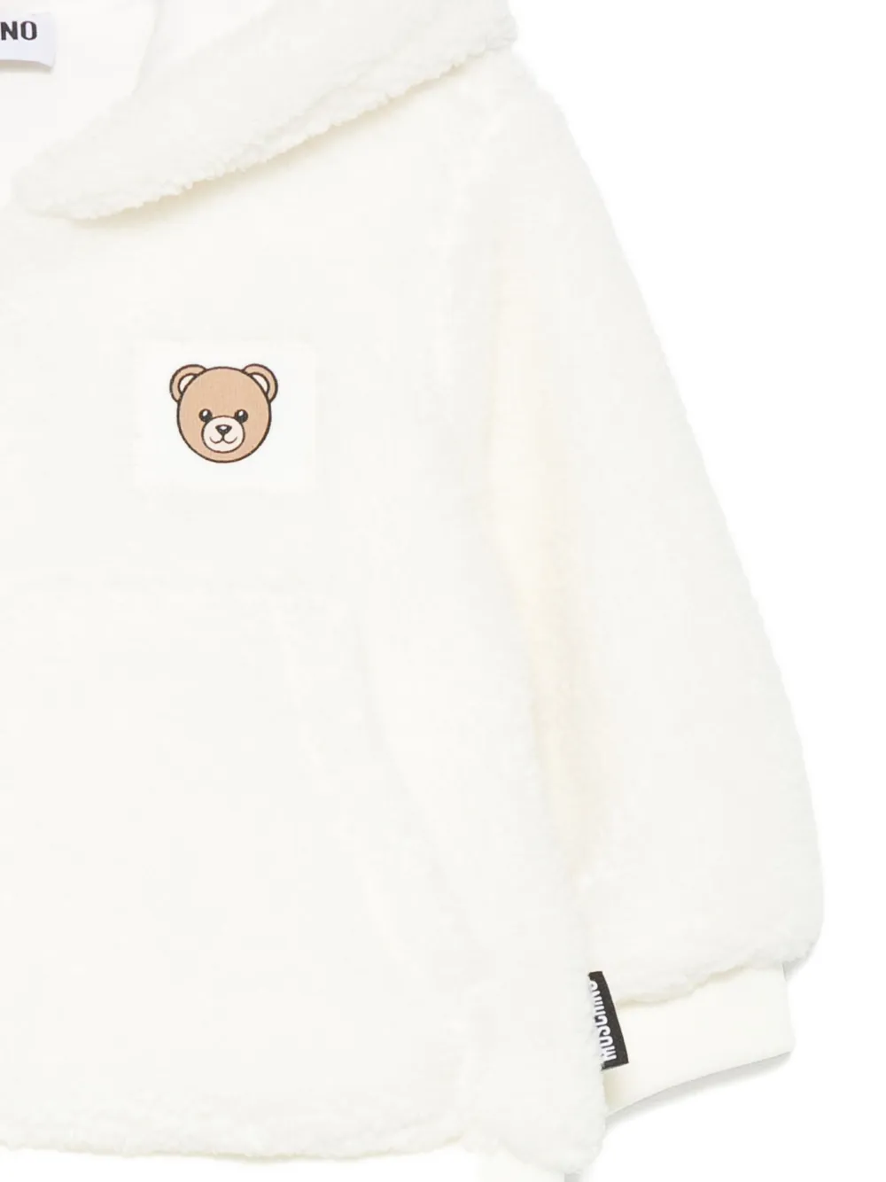 Moschino Kids Jack met geborduurde teddybeer en capuchon Wit