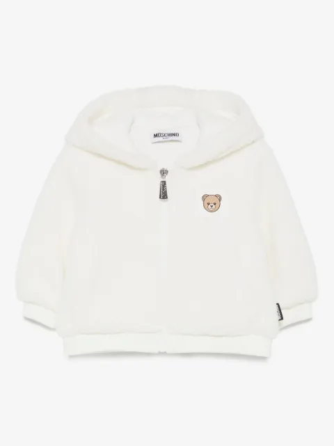 Moschino Kids teddy-embroidered hooded jacket
